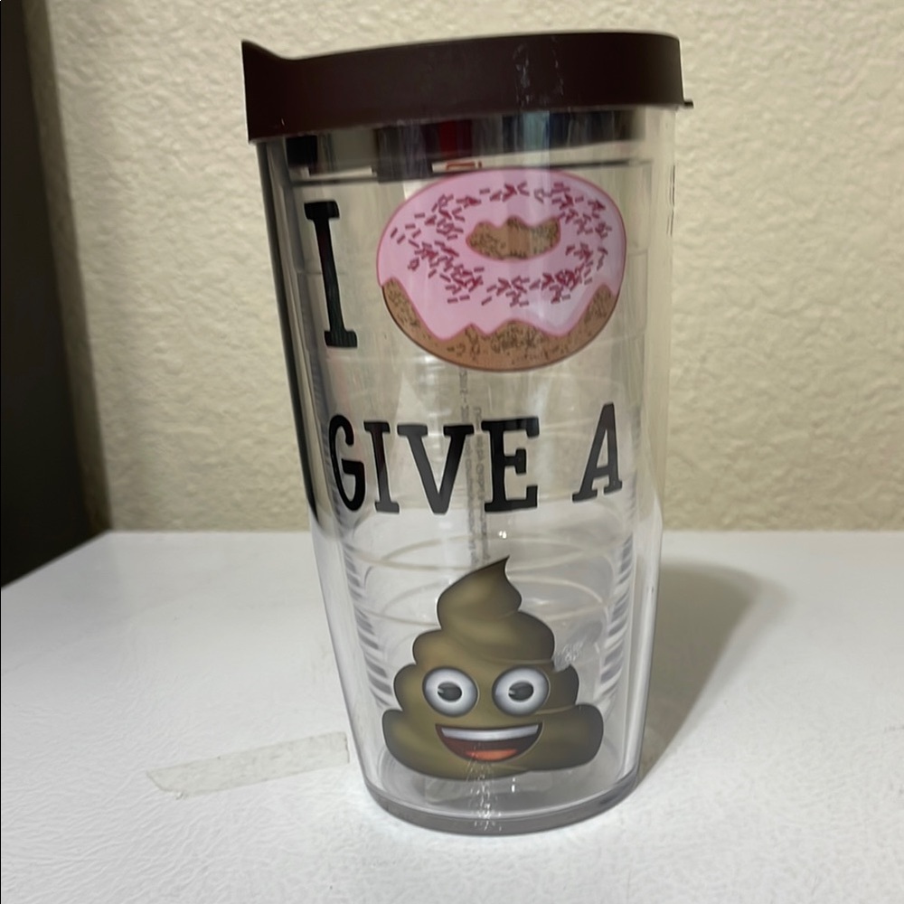 Tervis 16 Ounce Emoji Water Glass. Excellent Condition- Great Gift Item.